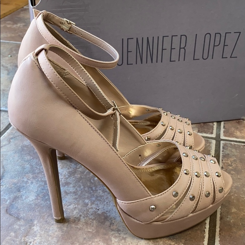 Blush color platform stilettos size 8